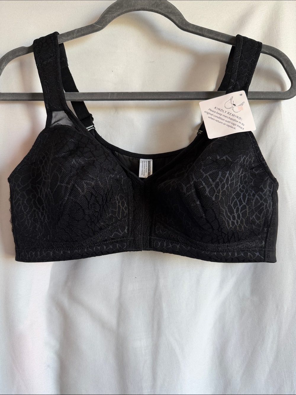 Black Lace Non-Wired Comfort Bra - Supportive Everyday Bra